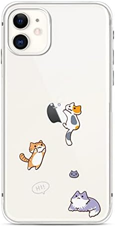 FancyCase iPhone 11 Kılıfı (6,1 inç) - Sevimli Kedi Tasarımı Güzel Karikatür Hayvan Deseni Esnek TPU Koruyucu Şeffaf Kılıf