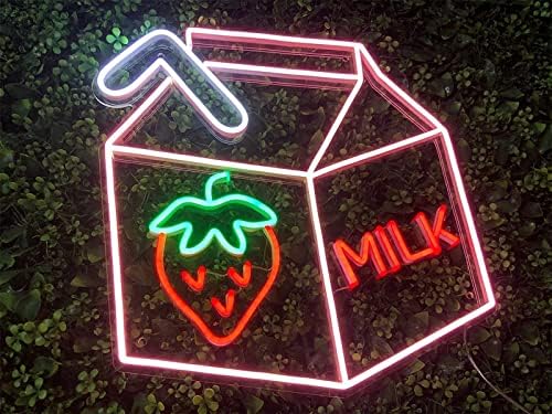 DVTEL çilekli süt Neon burcu Led modelleme ışık aydınlık harfler tabela akrilik Panel Neon dekoratif ışık, 30x30cm otel restoran