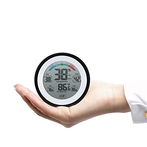 QUUL Dijital Termometre Higrometre Sıcaklık Nem Ölçer Max Min Değeri Eğilim Ekran Sıcaklık Nem Ölçer