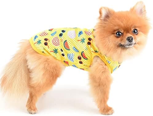 PAİDEFUL yazlık gömlek Küçük Köpekler için Erkek Kız Kedi Yelek Üst Ananas Baskılı Yumuşak pamuklu tişört Pet Tee Köpek Chihuahua