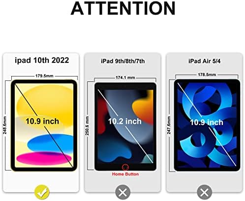 SPARIN 3 Paket Yükseltme Ekran Koruyucu için iPad 10th Nesil 10.9 İnç( 2022 Çıkış), çizilmez Temperli Cam için Uyumlu iPad