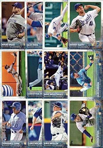 2015 Topps (Seri 1 ve 2) Kansas City Royals Beyzbol Kartı Takım Seti - 22 Kart Seti Salvador Perez, Alex Gordon, Mike Moustakas,