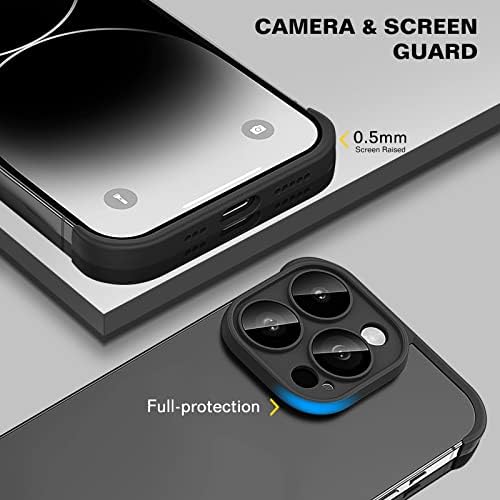 Hlıja Arka Arka Kamera Lens Koruyucu Temperli Cam iPhone 14 Pro Max - Silikon Kılıf Çerçevesiz Damla Koruma Tampon Yumuşak