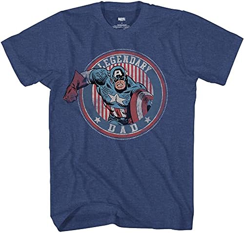 Marvel Kaptan Amerika Kalkanı Efsanevi Baba Babalar Günü Yetişkin T-Shirt
