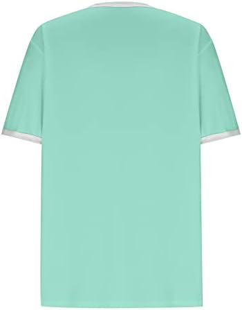 T-Top Beyzbol Anne T-Shirt Kadın Komik Beyzbol Mektup Baskılı Tees Renk Blok Kısa Kollu Leopar Üst Bluz