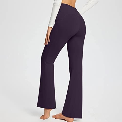Bootcut Yoga Pantolon Kadınlar için V Crossover Yüksek Belli Flare egzersiz pantolonları Tayt Karın Kontrol Streç dar pantolon