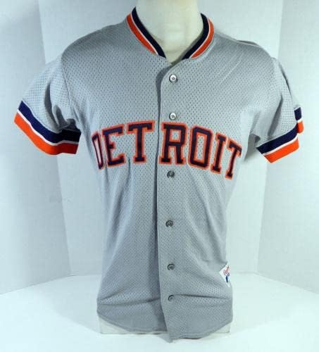 1985-91 Detroit Tigers Yarasa Çocuk Oyun Verilmiş Gri Forma Vuruş Uygulaması 141-Oyun Kullanılmış MLB Formaları