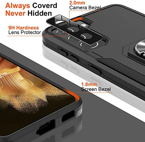 Oneagle Samsung Galaxy S21 Kılıf 5G, [4'ü 1 arada ] Samsung S21 5G Kılıf [9H Cam Ekran Koruyucu + Lens Koruyucu] [ 360 Halka