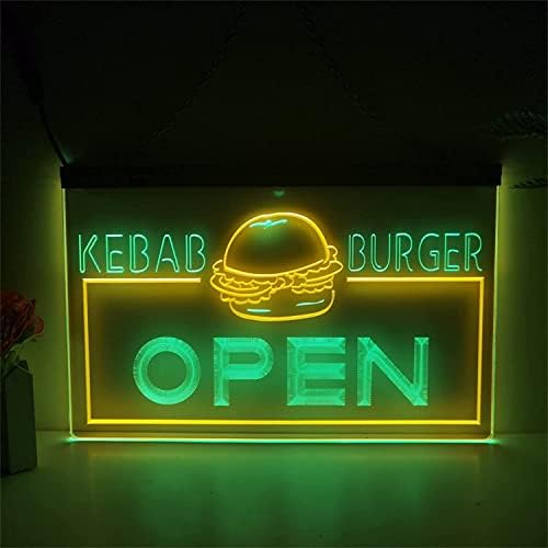 DVTEL kebap Burger dükkanı Neon burcu, özel Fast food dekor gece ışıkları akrilik Neon ışıkları, duvar asılı ışık tabela,