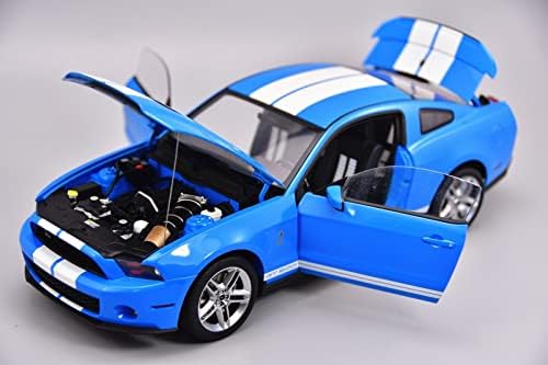 YÜKSEK Ölçekli Model Araçlar Ford GT500 Mustang Schelby 2010 Simülasyon Konteyner Oranı araba Modeli Açık Mavi 1: 18 Model