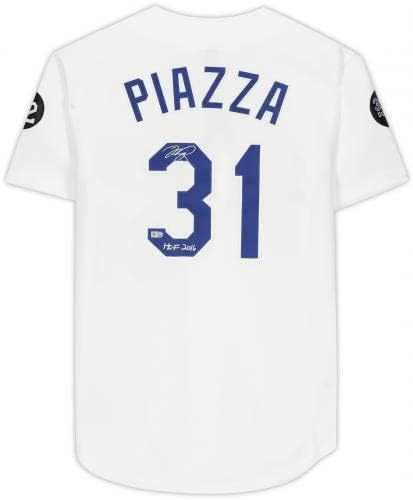 Mike Piazza Los Angeles Dodgers İmzalı Mitchell ve Ness Beyaz Otantik Forma HOF Yazıtlı-İmzalı MLB Formaları