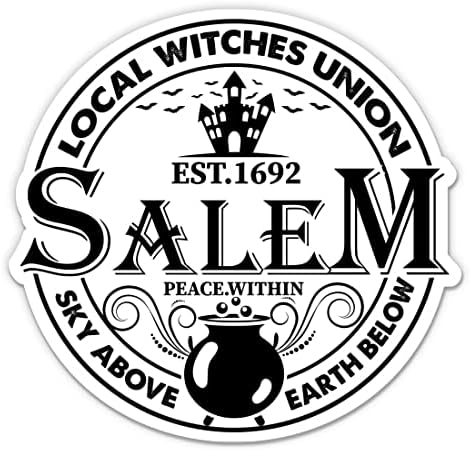 Salem Yerel Cadılar Birliği Sticker-3 laptop etiketi - Su Geçirmez Vinil Araba, Telefon, Su Şişesi-Komik Witchy Çıkartması