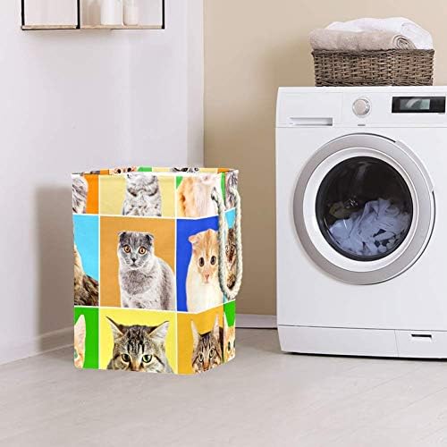 Inhomer Kediler Portreler 300D Oxford PVC Su Geçirmez Giysiler Sepet Büyük çamaşır sepeti Battaniye Giyim Oyuncaklar Yatak