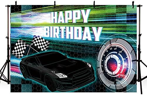 MEHOFOND 7x5ft Araba Yarışı Mutlu Doğum Günü Zemin, Yarış Parti Fotoğraf Arka Plan için Erkek, Arabalar Parti Süslemeleri