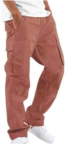 Erkek Rahat Kargo Pantolon İpli iş pantolonu yürüyüş koşucu pantolonu Çok Cepler Açık Moda Koşu Serin Pantolon