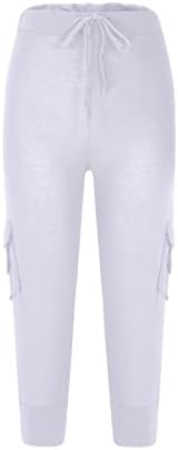 Artı Boyutu Sweatpants Kadınlar için 2023 Yaz Kapriler Kargo Joggers Şık Yumuşak Rahat Kırpılmış Harem cepli pantolon