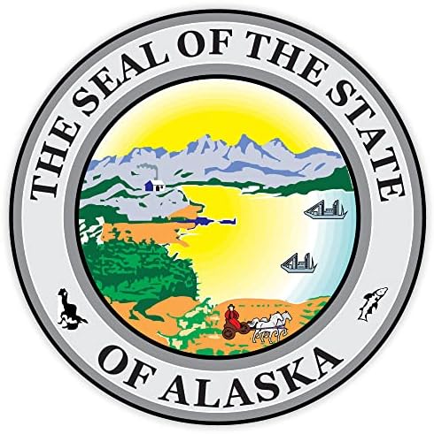 Alaska Eyalet mühür Etiket Çıkartma 4 x 4