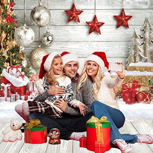 CHAİYA 8X10FT Noel Zemin Beyaz Ahşap Zemin Fotoğraf Zemin Kış Kar Noel Ağacı Hediye Aile Partisi Arka Plan Yeni Yıl Partisi