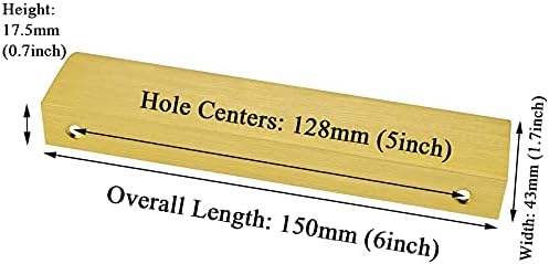goldenwarm Paketi 5 Gizli Pulls Parmak Kenar Pulls 5in (128mm) Tab Çekmece Pulls Altın Dolapları için Kolları-LS7027GD128