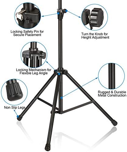 Mikrofon Standı, Ayarlanabilir ve Kaymaz Tripod Tabanlı AGPTEK Rüzgar Ekran Braketi Standı, Büyük Mikrofon izolasyon Kalkanı