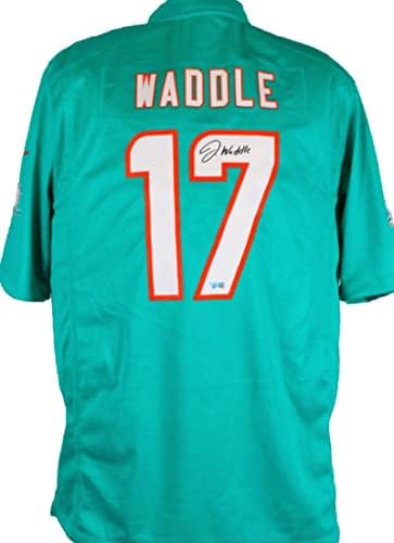 Jaylen Waddle İmzalı Miami Dolphins Teal Nike Oyun Forması-Fanatikler * Siyah İmzalı NFL Formaları