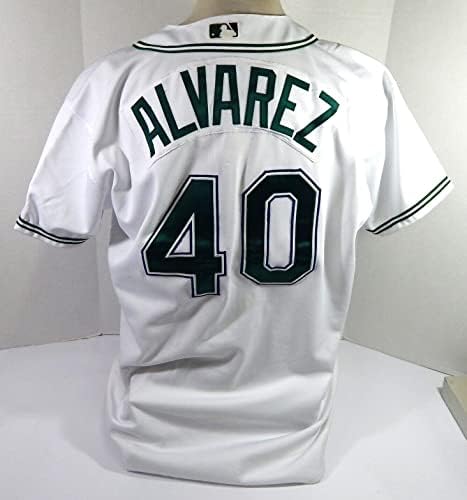 2002 Tampa Bay Şeytan Işınları Wilson Alvarez 40 Oyun Verilmiş Beyaz Forma 50 DP40811 - Oyun Kullanılmış MLB Formaları