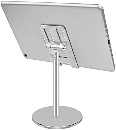 Telefon Standı Masaüstü Cep Tablet Mobil Alüminyum Standı Ayarlanabilir Yükseklik Tablet Telefon Tutucu-Gümüş