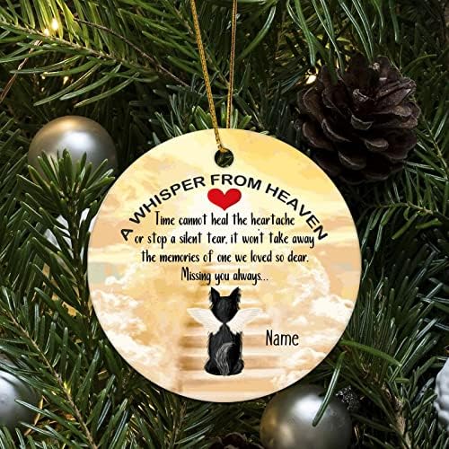 Bomehhjulı Kişiselleştirilmiş Noel Yuvarlak Süs Anıt Pet Köpek Yuvarlak Hatıra Cennetten Bir Fısıltı Hovawart Köpek 3.2 İnç