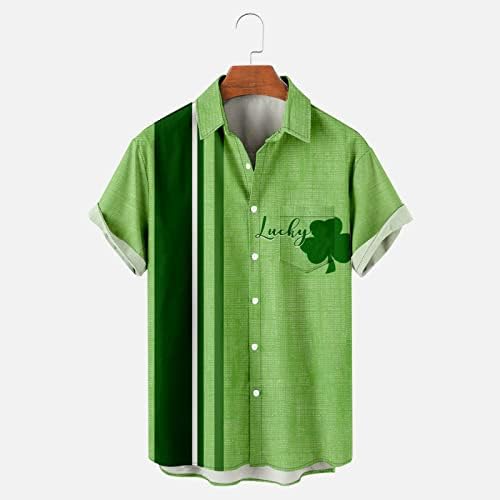 Xiloccer St Patrick Günü Erkek Spor Gömlek Düğme Gömlek Elbise Serin Tişörtü Erkekler için Renk T Shirt erkek Egzersiz Gömlek