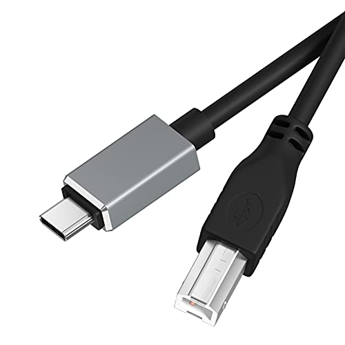 USB C'den USB B'ye 2.0 Yazıcı Kablosu 10FT, MacBook, Brother, HP, Canon, Dell, Google Chromebook Pixel, Samsung Yazıcılarla