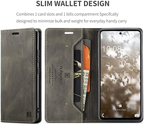XueXıang Telefon Kapak Cüzdan Kılıf Samsung Galaxy A73 5G, Retro Gerçek Inek Derisi Deri Folio Kapak Cüzdan Manyetik Ince