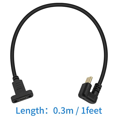 Poyıccot USB C Bitki Figürleri Montaj Tipi C Genişletici, 180 Derece USB C Kablosu, U Şekilli USB C USB 3.1 Erkek Kadın Kablo