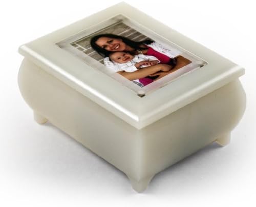 Güzel İnci Beyaz 3 X 2 Cüzdan Boyutu Fotoğraf Çerçevesi Müzik Mücevher Kutusu Düğün Hediyesi için Yeni Pop-Out Lens Sistemi