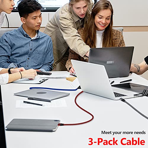 USB C'den USB C'ye Kablo, 3 Paket 6ft C Tipi Şarj Cihazı Hızlı Şarj Kablosu, 60W C Tipi C Tipi Kablo, Samsung Galaxy S22