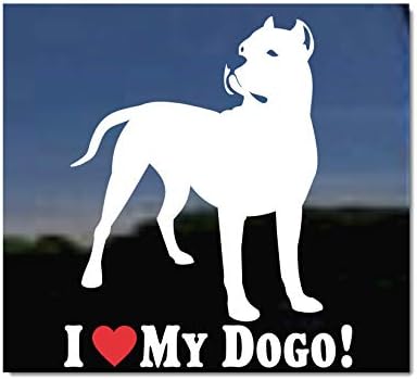 Köpeğimi seviyorum! Dogo Argentino Köpek Vinil Pencere Çıkartması Köpek Sticker