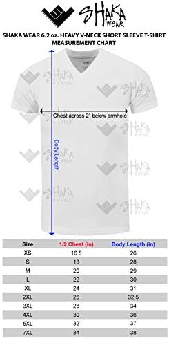 Erkek Ağır Pamuklu Tişört-Temel 6.2 Ons Kısa Kollu V Yaka Düz Tişört Üst Tişörtleri Düzenli Büyük ve Uzun Boy