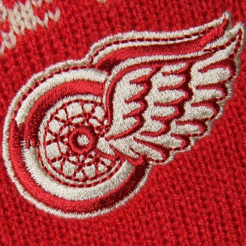 Pom ve Püsküllü Detroit Red Wings String Örgü CCM Şapka-Kırmızı
