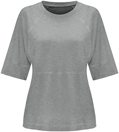 Bluz Gömlek Bayan Yaz Sonbahar 2023 Elbise Moda 3/4 Kollu Ekip Boyun Pamuk Gevşek Fit Kawaii Rahat Gömlek FT FT