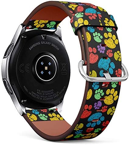 Samsung Galaxy Watch 42mm 46mm Watch Band ile Uyumlu S Tipi Yedek Deri Kayış Baskı Bilekliği - Renkli Elle Çizilmiş Doodle
