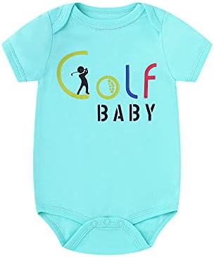 BDONDON Golf Bebek Giysileri Organik Pamuk Golf Onesie Yenidoğan Bebek Erkek Kız Komik Sevimli Bebek Tek Parça Bebek Bodysuit