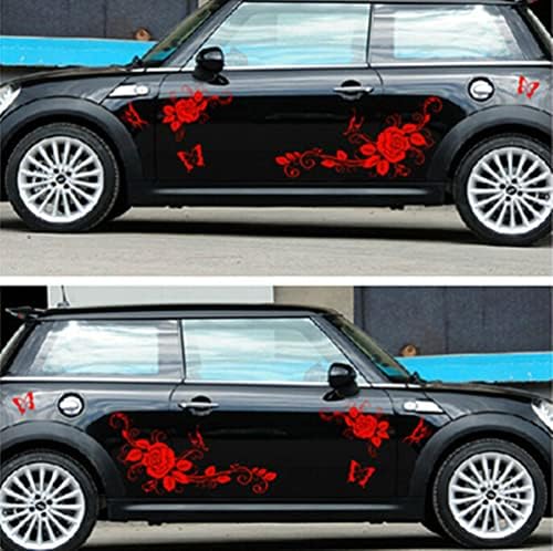 BININBOX Evrensel 1 Takım Araba Oto Vücut Sticker Kelebek çiçek askılığı Desen Kendinden Yapışkanlı Yan Kamyon Vinil Grafik