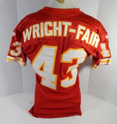1994 Kansas City Chiefs Wright-Fair 43 Oyunu Yayınlandı Kırmızı Forma 35 Yıl 75. S 2-İmzasız NFL Oyunu Kullanılmış Formalar