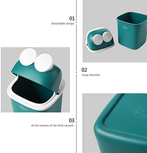 WXXGY çöp Kutusu, Çöp Tenekesi Banyo Vanity için Kapaklı Küçük çöp tenekesi Sehpa için Sevimli Kurbağa Masa Üstü Çöp Tenekesi-Makyaj