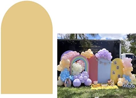 Krem Sarı Kemer Zemin Örtüsü Doğum Günü Partisi Düğün Bebek Duş Süslemeleri Chiara Arka Planında Kemerli Duvar Kapakları
