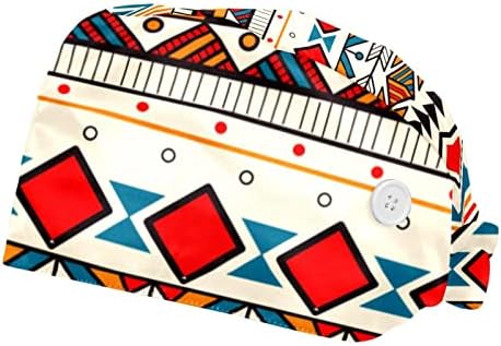 OELDJFNGSDC 2 Packs Boho Bohemia Çalışma Kap Düğmeleri ve Ter Bandı ile Ayarlanabilir Kravat Geri Kabarık Şapka için Kadın