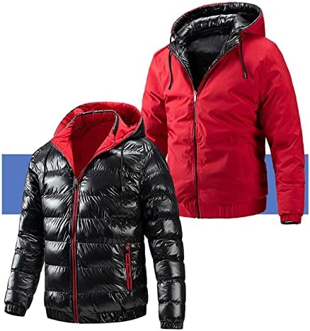 XXBR Patchwork Aşağı Ceketler Mens, Kış Çift taraflı Fermuar kapüşonlu ceket Pamuk Yastıklı Sıcak Rüzgar Geçirmez Giyim