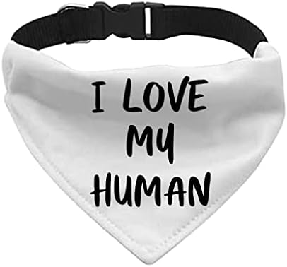 I Love My Human Pet Bandana Yaka-Sevimli Eşarp Yaka Baskılı Köpek Bandana-S