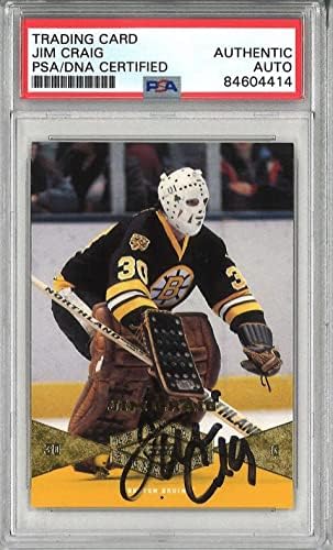 Jim Craig İmzalı 2004 Üst Güverte Ticaret Kartı PSA DNA 84604414 Boston Bruins-İmzalı NHL Fotoğraflar
