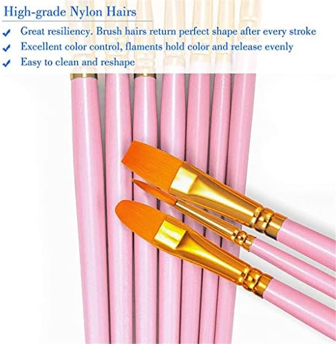 YFQHDD 20 adet Pembe boya fırçası Seti Yuvarlak Sivri Ucu Boya Fırçaları Naylon Saç Sanatçısı Boya Fırçaları Akrilik Yağ