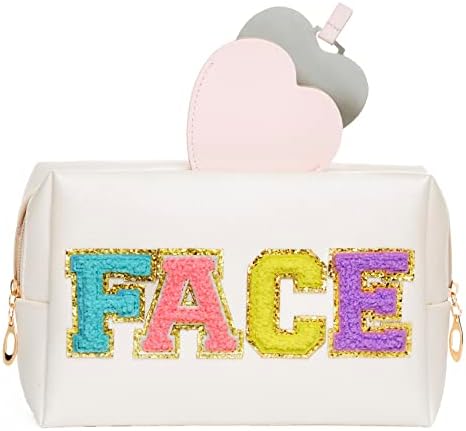 COSHAYSOO Tiki Yama Makyaj aynalı çanta, Küçük Şönil Mektup Makyaj kozmetik torbası Hediyeler Genç Kızlar Kadınlar Çocuklar